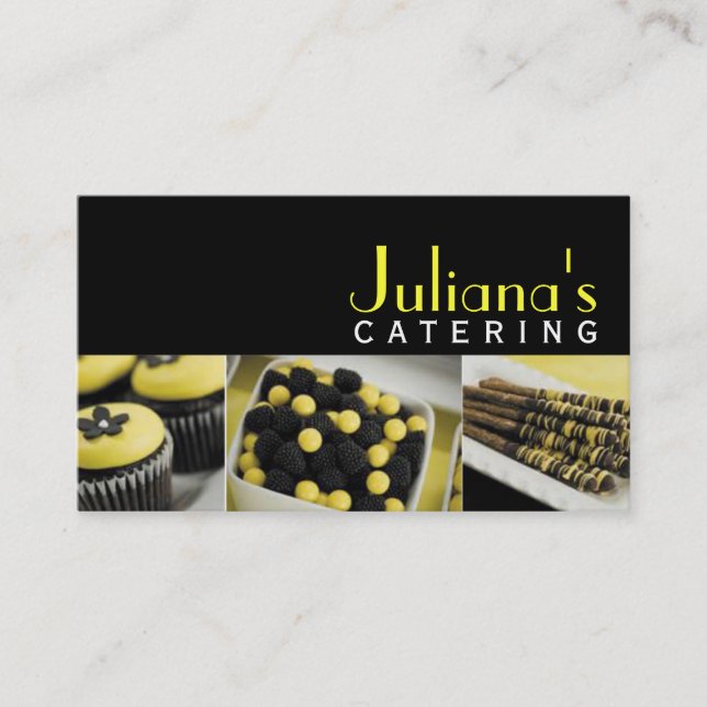 Catering Service, Food, Bakery Business Card (Front)