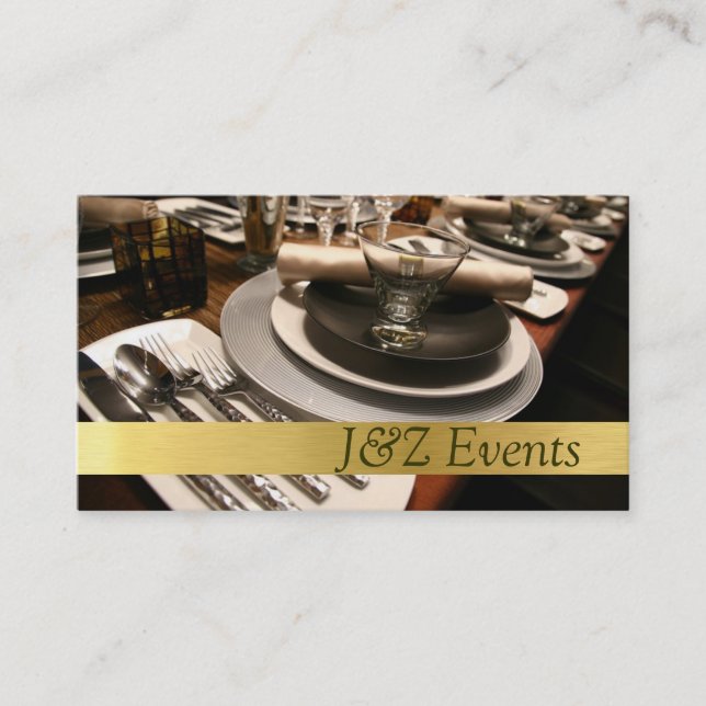 Catering Service, Food, Wedding Party Planner Business Card (Front)