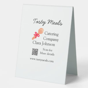 Catering services add name QR code website bakery