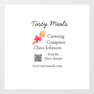 Catering services add name QR code website bakery