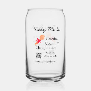 Catering services add name QR code website bakery  Can Glass