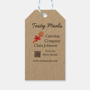 Catering services add name QR code website bakery Gift Tags