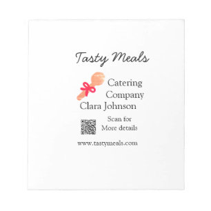 Catering services add name QR code website bakery  Notepad