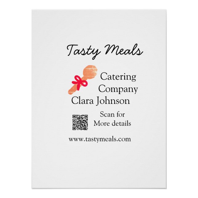 Catering services add name QR code website bakery  Poster (Front)