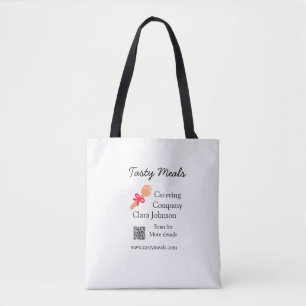 Catering services add name QR code website bakery Tote Bag