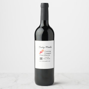 Catering services add name QR code website bakery Wine Label