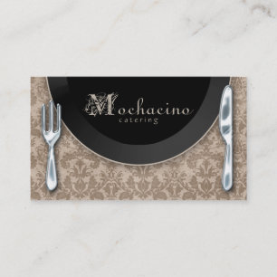 Catering Utensils Cutlery Plate Beige Business Card
