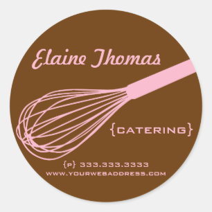 Catering Whisk Stickers Pink & Brown