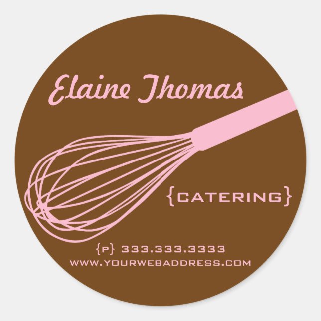 Catering Whisk Stickers Pink & Brown (Front)