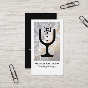 Catering Wine Glass Logo   Banquet Business Card