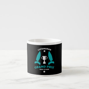 Catermaran Hydrofoil Sailboat Racing Espresso Cup