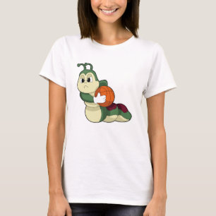 Caterpillar as Basketball player with Basketball T-Shirt