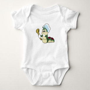Caterpillar as Chef with Wooden spoon Baby Bodysuit
