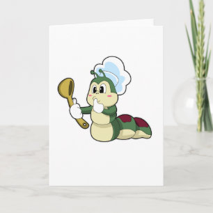 Caterpillar as Chef with Wooden spoon Card