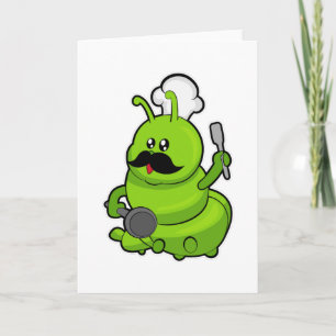 Caterpillar as Cook with Moustache Card