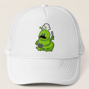 Caterpillar as Cook with Moustache Trucker Hat