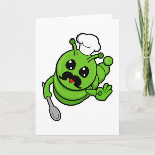 Caterpillar as Cook with Spoon Card