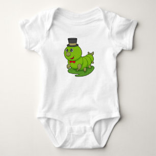 Caterpillar as Gentleman with Cylinder Baby Bodysuit