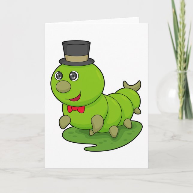 Caterpillar as Gentleman with Cylinder Card (Front)