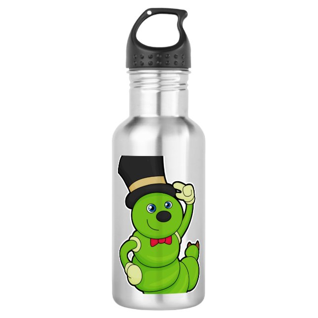 Caterpillar as Groom with Hat 710 Ml Water Bottle (Front)