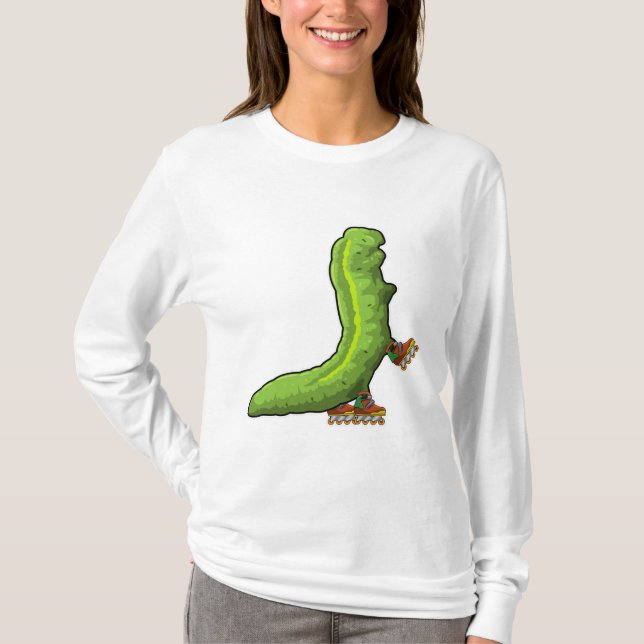 Caterpillar as Inline skater with Inline skates T-Shirt (Front)