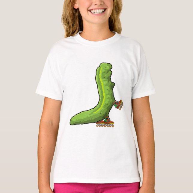 Caterpillar as Inline skater with Inline skates T-Shirt (Front)