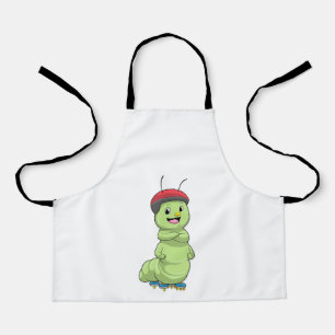 Caterpillar as Inline skater with Roller skates.pn Apron