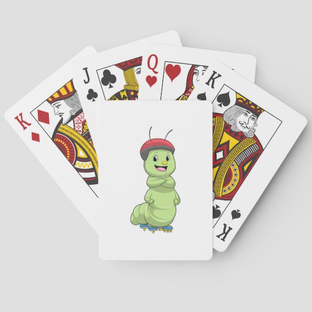 Caterpillar as Inline skater with Roller skates.pn Playing Cards (Back)