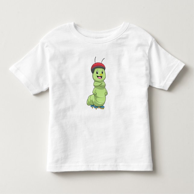 Caterpillar as Inline skater with Roller skates.pn Toddler T-Shirt (Front)