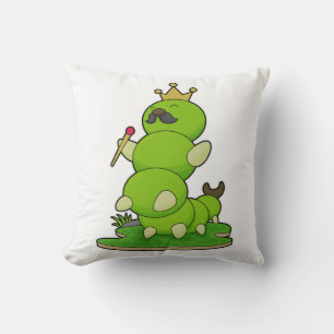 Caterpillar as King with Crown Cushion