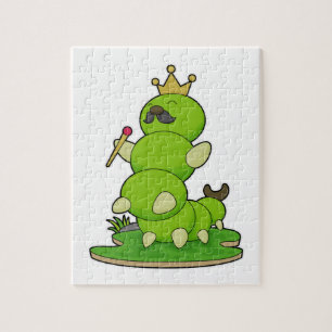 Caterpillar as King with Crown Jigsaw Puzzle