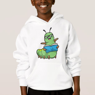 Caterpillar as Nerd with Book & Glasses