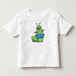 Caterpillar as Nerd with Book & Glasses Toddler T-Shirt