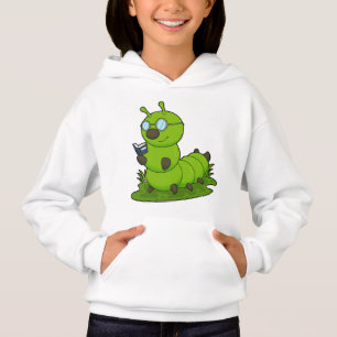 Caterpillar as Nerd with Glasses & Book