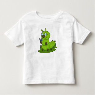 Caterpillar as Nerd with Glasses & Book Toddler T-Shirt