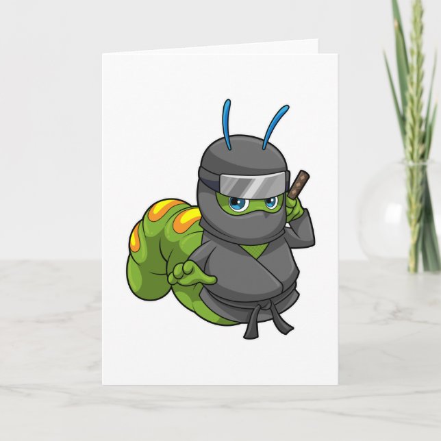 Caterpillar as Ninja with Sword Card (Front)