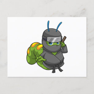 Caterpillar as Ninja with Sword Postcard