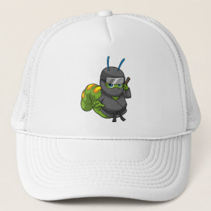 Caterpillar as Ninja with Sword Trucker Hat