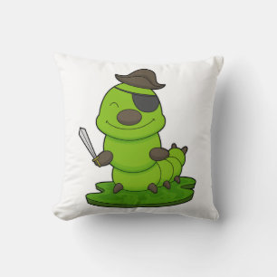 Caterpillar as Pirate with Sword Cushion