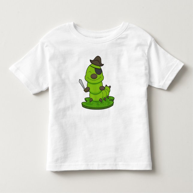 Caterpillar as Pirate with Sword Toddler T-Shirt (Front)