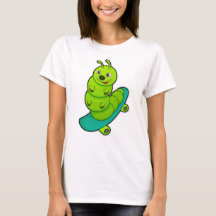 Caterpillar as Skater with Skateboard T-Shirt