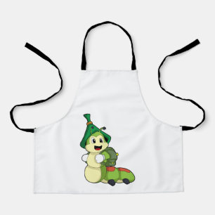 Caterpillar as Student with Backpack Apron