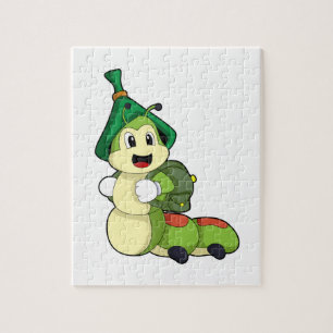 Caterpillar as Student with Backpack Jigsaw Puzzle