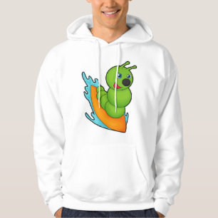 Caterpillar as Surfer with Surfboard Hoodie