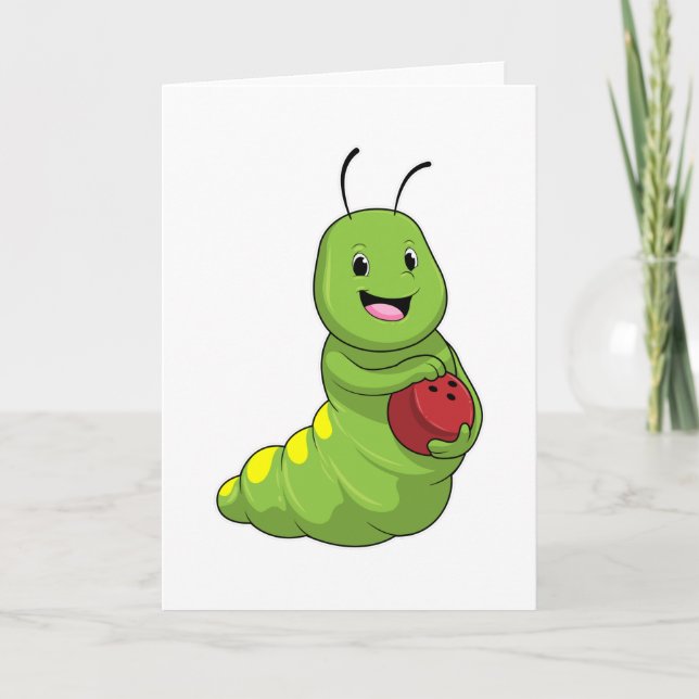 Caterpillar at Bowling with Bowling ball Card (Front)