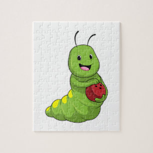 Caterpillar at Bowling with Bowling ball Jigsaw Puzzle