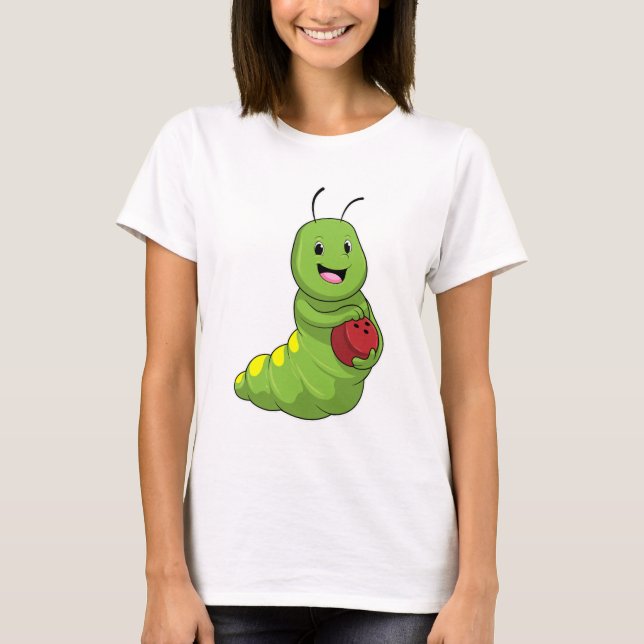 Caterpillar at Bowling with Bowling ball T-Shirt (Front)