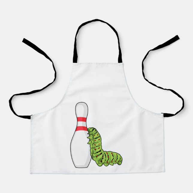 Caterpillar at Bowling with Bowling pin Apron (Front)