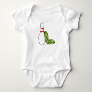 Caterpillar at Bowling with Bowling pin Baby Bodysuit