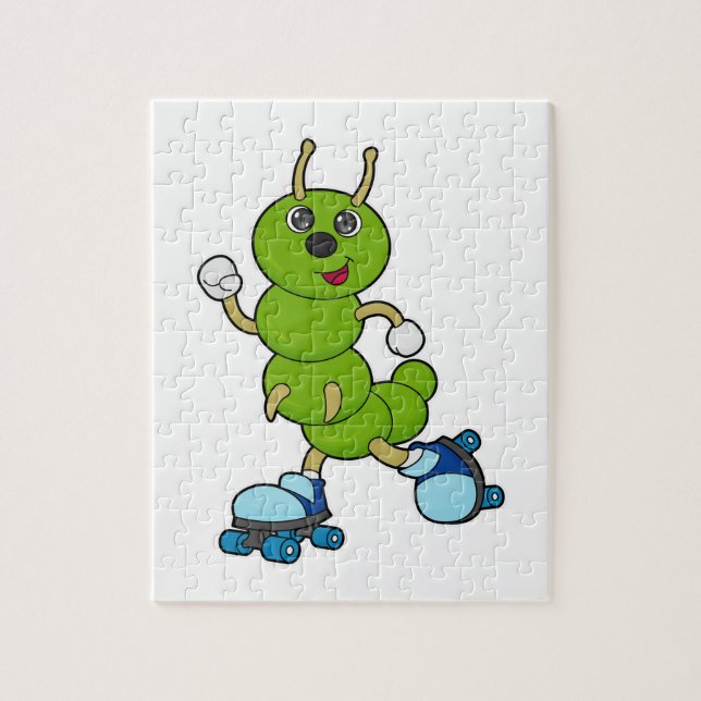 Caterpillar at Inline skating with Roller skates Jigsaw Puzzle (Vertical)